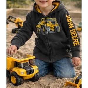 John Deere full zip up hoodie (sz. 6) dump truck